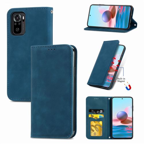 MPFRANCE Housse pour Xiaomi Redmi Note 10 4G Bleu [Velours]