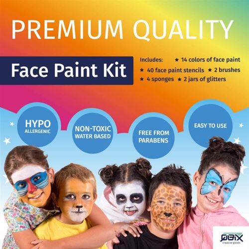 Kit de peinture pour le visage maquillage enfant Qbix - Autres accessoires  écriture et petite fourniture - Achat & prix