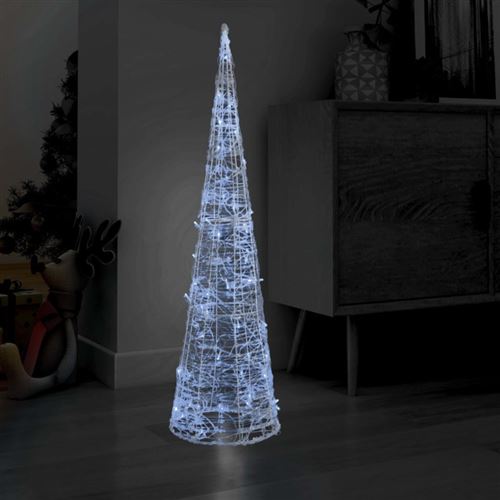 vidaXL Cône lumineux décoratif pyramide Acrylique Blanc froid 120 cm