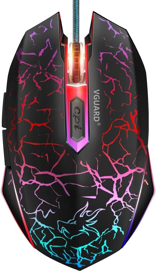 Non Communiqué Noir Souris Gamer Filaire Vguard