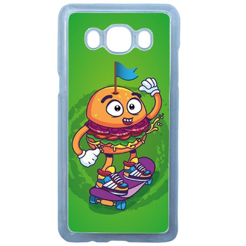 Coque Burger Fond Vert Compatible Samsung Galaxy J3 2016 Transparent