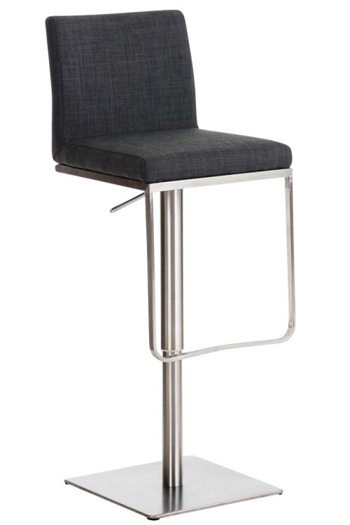 Tabouret de bar panama tissu , gris fonc&eacute;/acier inoxydable