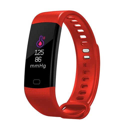 Montre Connectée Android iOs Bracelet Cardio Smartwatch IP67 Podomètre Rouge - YONIS