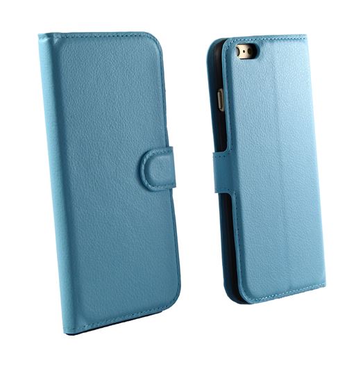 Coque pour iPhone 6 / 6S – Etui Portefeuille Bleu Protection Rabat Clapet Aimanté Rangement Cartes [Phonillico®]