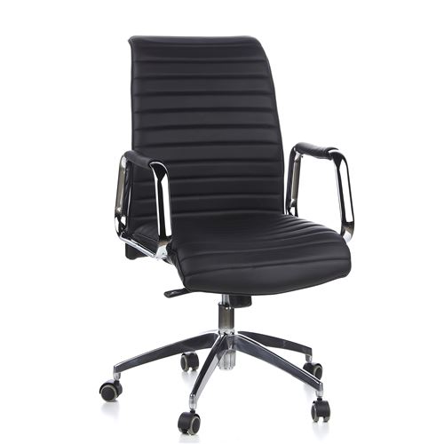 Si&egrave;ge de bureau / Fauteuil de direction ASPERA 10, cuir Nappa noir hjh OFFICE