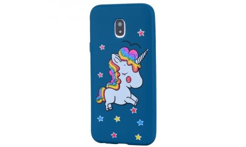 Coque licorne pour Galaxy J5-2017 coloris bleu