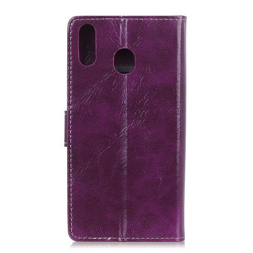 Etui en PU crazy horse violet pour votre Samsung Galaxy A40