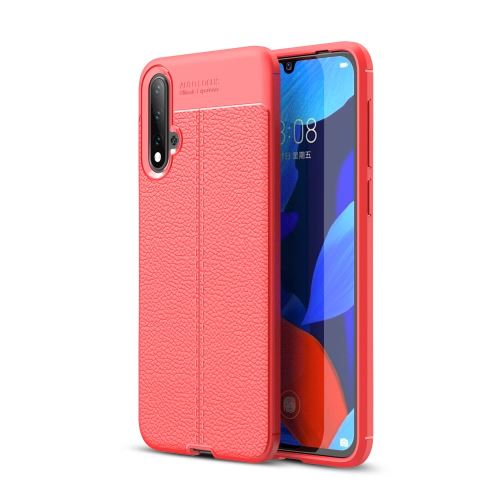 Coque en TPU litchi rouge pour votre Huawei Nova 5/Nova 5 Pro