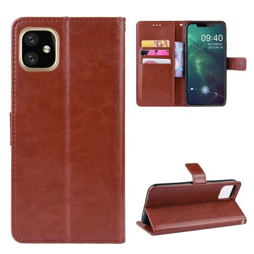 Etui en PU Cheval fou marron pour votre Apple iPhone 6.5 pouces (2019)
