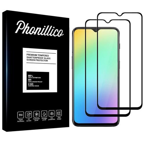 Verre Trempe pour OnePlus 7 [Pack 2] Film Transparent Bord Noir Vitre Protection Ecran Phonillico®
