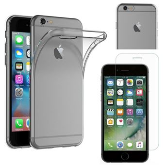 Coque Silicone + Film Verre Trempé Pour IPhone 6 Plus - Neuf - Protection Complète