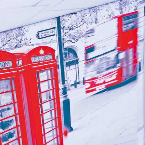 Paris Prix - Boîte De Rangement Pliable london 38cm Blanc & Rouge