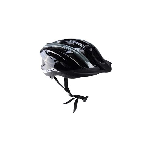 Casque route/vtt polisport ride in noir/gris fonce in-mold avec reglage occipital 52/58