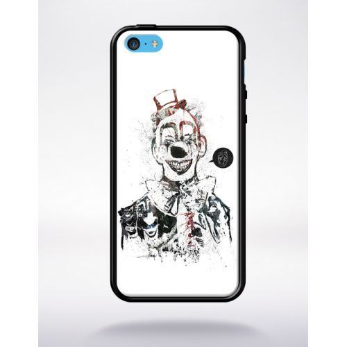 Coque creative art scary clown compatible apple iphone 5c bord noir silicone
