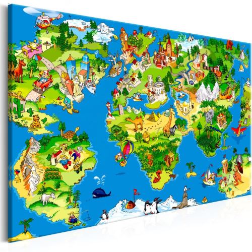 Tableau - Children's Map (1 Part) Wide .Taille : 120x80