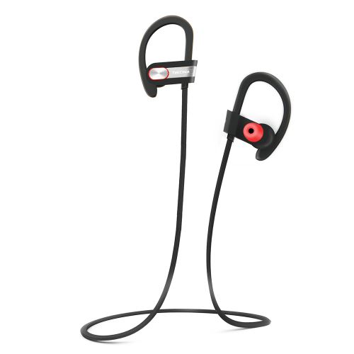 Tritina Sports Écouteur Bluetooth Microphone intégré, casque sans fil avec forme mémoire Écouteurs Son stéréo pour le fonctionnement, jogging (noir avec argent)