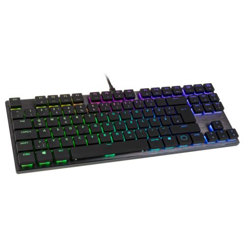 cooler master cooler master sk630 low profile tkl gaming tastatur, rgb, mx-red noir