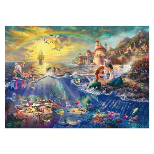 SCHMIDT SPIELE Thomas Kinkade + Disney Puzzle Adulte Disney Arielle La Petite Sirene- 1000 Pieces