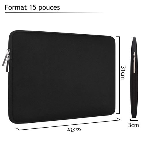 Karylax Sacoche de Protection et de Transport Double poche pour ordinateur Portable Taille 15 16 pouces Couleur Noir Sacoche pour ordinateur portable Achat prix fnac