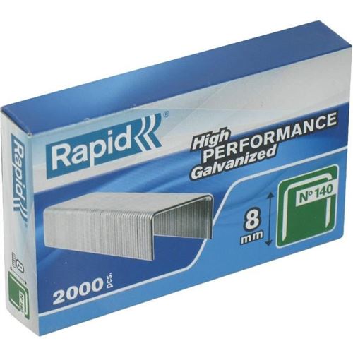 RAPID  - Agrafes en fil plat n&deg; 140 /08mm - Boite carton 2000