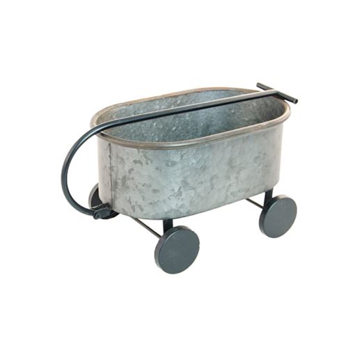 chariot métal zinc 57x17.5x17cm