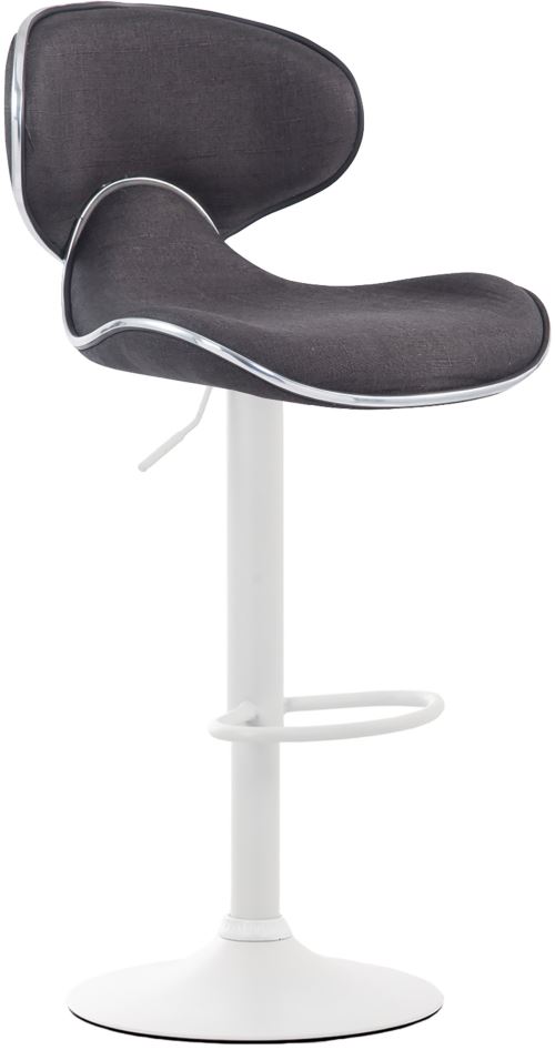 Tabouret de bar Las Vegas V2 en tissu , Gris foncé/Blanc