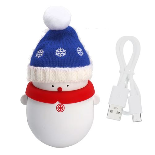 Non Communiqué Bleu Chauffe-Mains Banque De Puissance 2 En 1 Noël Bonhomme De Neige