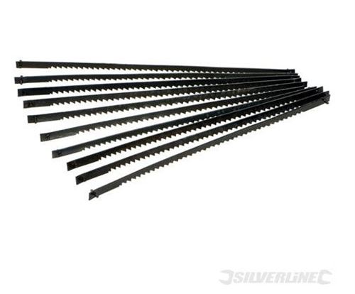Silverline - 10 Lames de Scie à chantourner l:130 mm pour la coupe du plastique et du bois (24 dents)