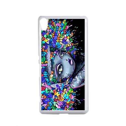 Coque Typographie Lettre Et Cheveux Colorées Compatible Sony Xperia X Transparent