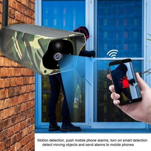Caméra de sécurité autonome WiFi 1080 P à panneau Solaire étanche IP 66 avec Vision Nocturne