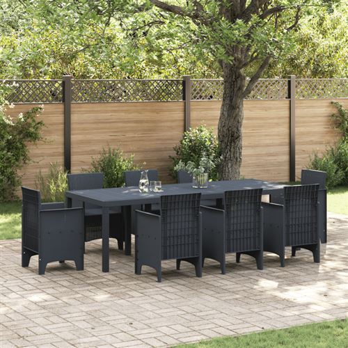 Vidaxl - Tavolo Da Giardino Antracite 250 X 100 X 73 Cm Polyrattan