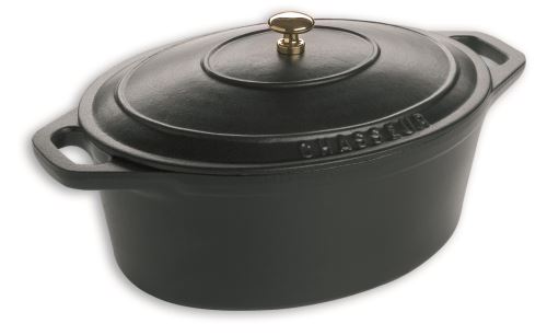 Chasseur casserole, ovale, 27 cm, mat noir