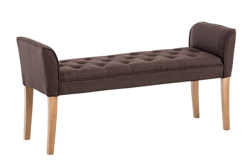 Banquette style Chersterfield Cleopatra en tissu , Marron/Antique clair