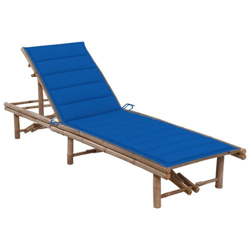 Vidaxl Bleu Chaise Longue De Jardin - Image 2