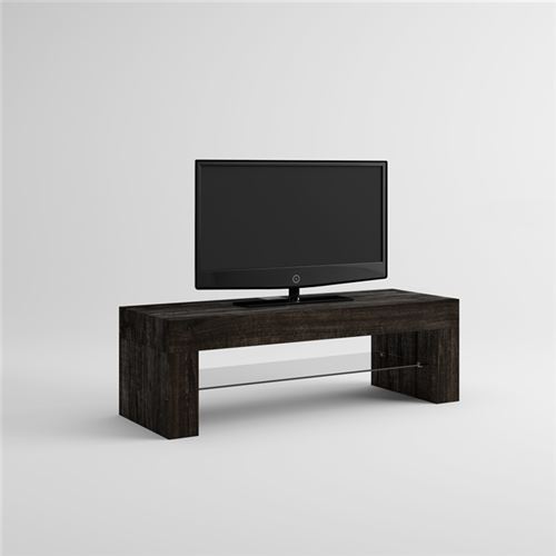 Mobilifiver Meuble Télé, Evolution, Chêne brown, 112 x 40 x 36 cm, Mélaminé/Verre, Made in Italy
