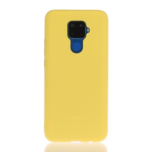 Coque en TPU mat de couleur unie anti-empreintes digitales jaune pour votre Huawei Mate 30 Lite/Nova 5i Pro