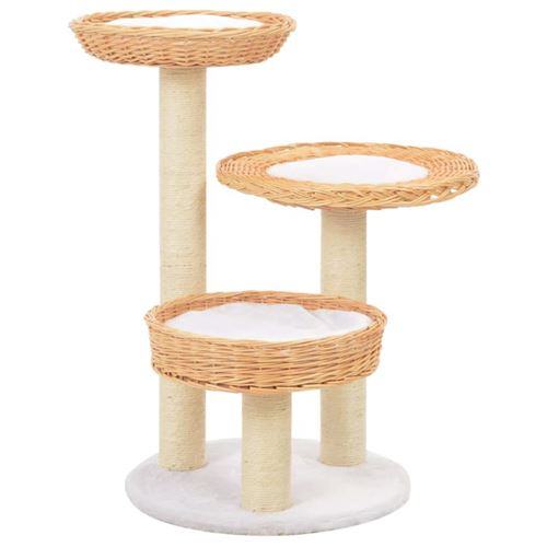 Comparer les prix de Arbre à chat griffoir grattoir niche jouet animaux peluché en sisal naturel bois de saule