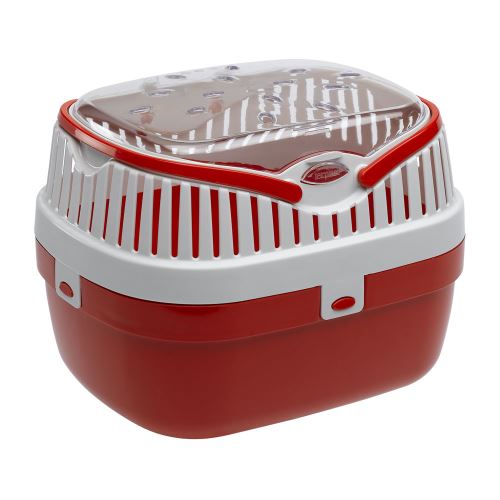 Ferplast Transport pour cochons d'inde et autres rongeurs ALADINO MEDIUM Cage de transport pour animaux domestiques, rongeurs, cochons d'inde, plastique résistant, bac coloré avec couvercle transparent, grilles de ventilation, poignée pratique, fermeture