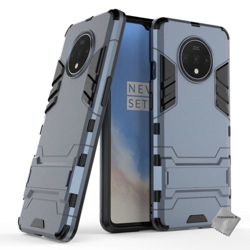Housse etui coque rigide anti choc pour OnePlus 7T avec film ecran - BLEU FONCE