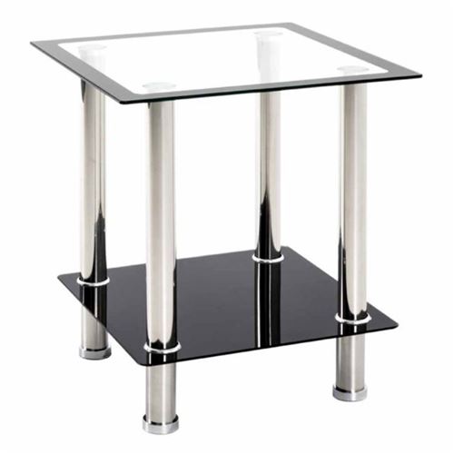 Paris Prix - Table D'appoint En Verre sacha 46cm Noir