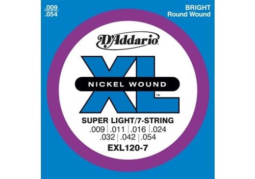 D'Addario Muta Cordes guitare électrique 7 cordes Nickel Wound Super Light Ex... - Image 4