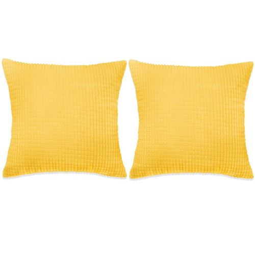 vidaXL Jeu de coussin 2 pcs Velours 60 x 60 cm Jaune