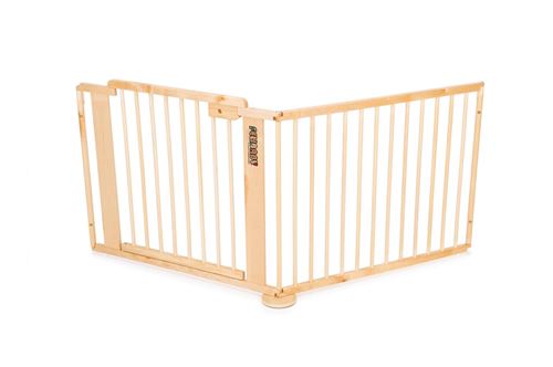 ONE4all 1+1 - bouleau massif - barrière d'escalier / barrière pour enfants / barrière de porte - jusqu'à 165 cm