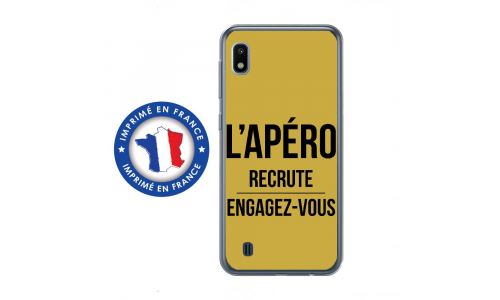 Coque souple pour Samsung Galaxy A10 avec impression Motifs l'apéro recrute or
