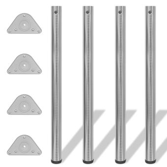 77 90 Sur 4 Pieds De Table Reglables En Hauteur 870 Mm Nickel