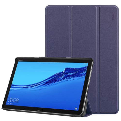 Etui en PU avec tri-fold bleu foncé pour votre Huawei MediaPad M5 lite 10