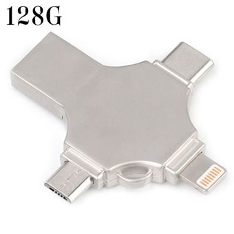 Clé USB 4 en 1 USB 3.0 Type-C Flash drive pour iPhone Android 128Go - 1
