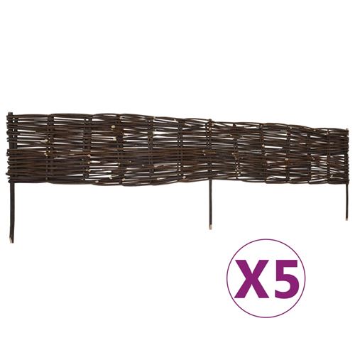 vidaXL Panneaux de limite de jardin Saule 5 pcs 120x35 cm
