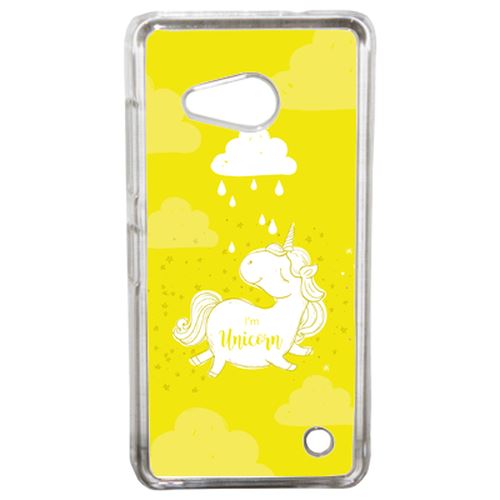 Coque Unicorne Nuage Fond Jaune Compatible Lumia 550 Transparent