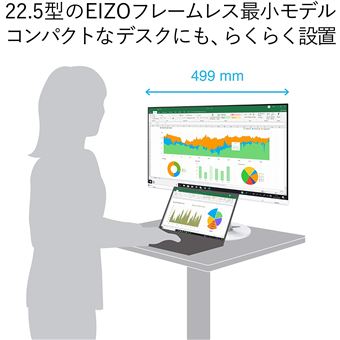 EIZO FlexScan EV2360 - Swiss Edition - écran LED - 22.5" - 1920 x 1200 Full HD (1080p) - IPS - 250 cd/m² - 1000:1 - 5 ms - HDMI, VGA, DisplayPort - haut-parleurs - noir